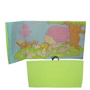 Vintage Treasure Trolls Nap Map 1992 fold-up nylon colorful 44"x22" mushroom